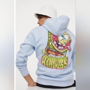 Hu0026M | Shirts | Hm Spongebob Men Pullover Hoodie Size S Hooded Sweatshirt  Baby Blue | Poshmark